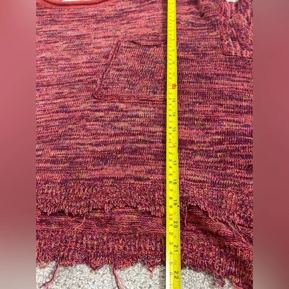 Free People Prism Space Dye Sweater Knit Pullover Linen Blend XS Boho Bohemian